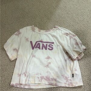Vans Pink and Cream Short Sleeve Tee with Logo